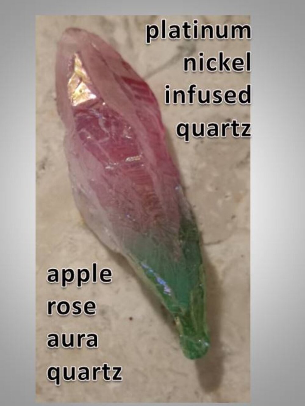 apple-rose Aura Quartz crystal stone rock point Platinum 03